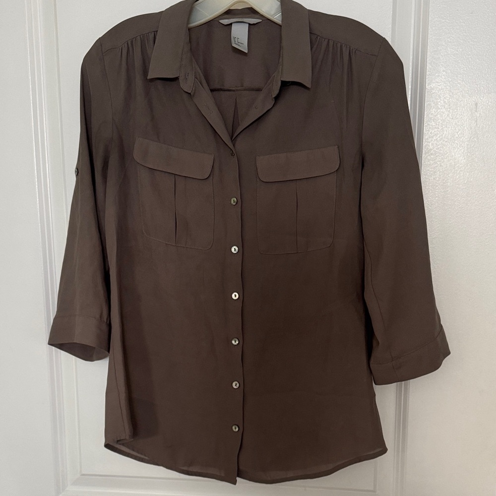 H&M Taupe Blouse